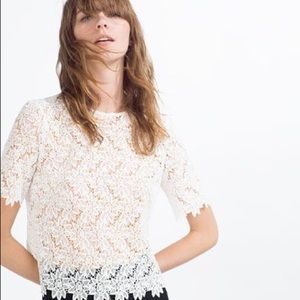 Zara lace white top
