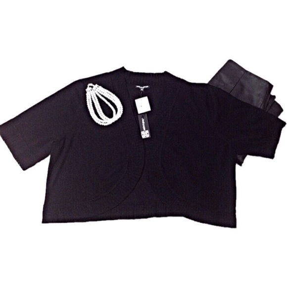 Cropped Cardigan 3/4 Sleeves-Cable & Gauge-NWT - Picture 2 of 7