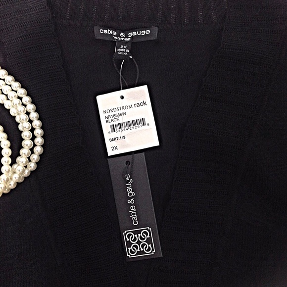 Cropped Cardigan 3/4 Sleeves-Cable & Gauge-NWT - Picture 3 of 7