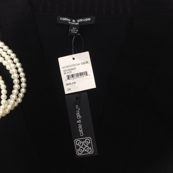 Cropped Cardigan 3/4 Sleeves-Cable & Gauge-NWT - Picture 6 of 7