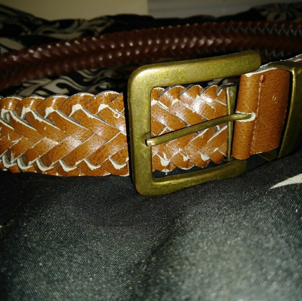 Brown leather belt