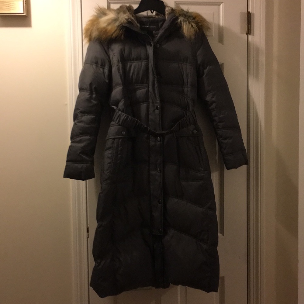 Moda Long Puffer Jacket, Grey, Medium