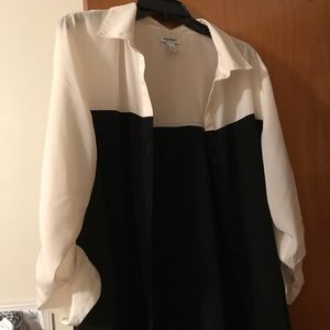Old navy tunic button up tunic. XL black/cream