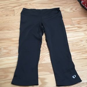 3/4 solid black running tights