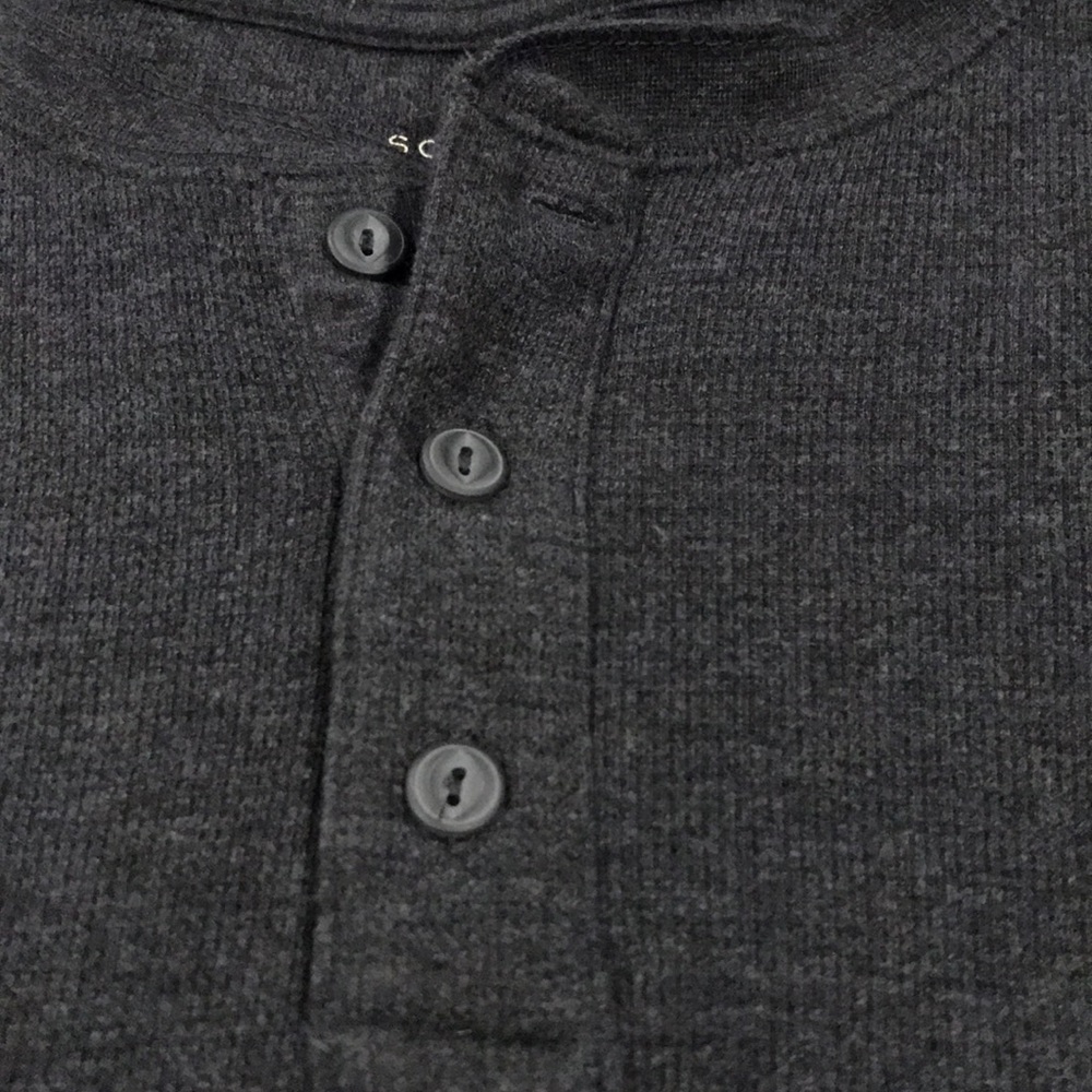 SONOMA MedIum Mens THERMAL HENLEY-Dark Grey