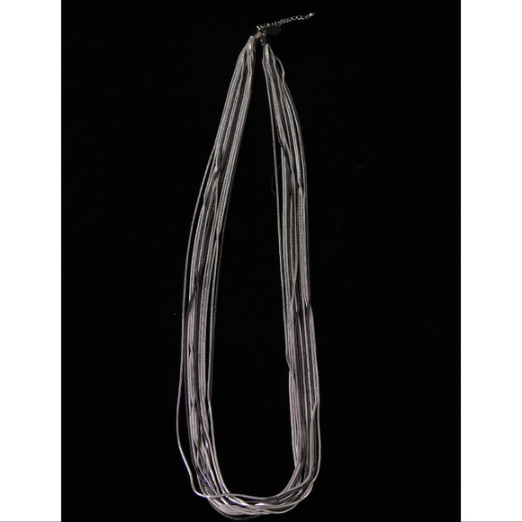 NWT silver and grey long necklace, AWESOME WHBMN18 - Picture 5 of 5