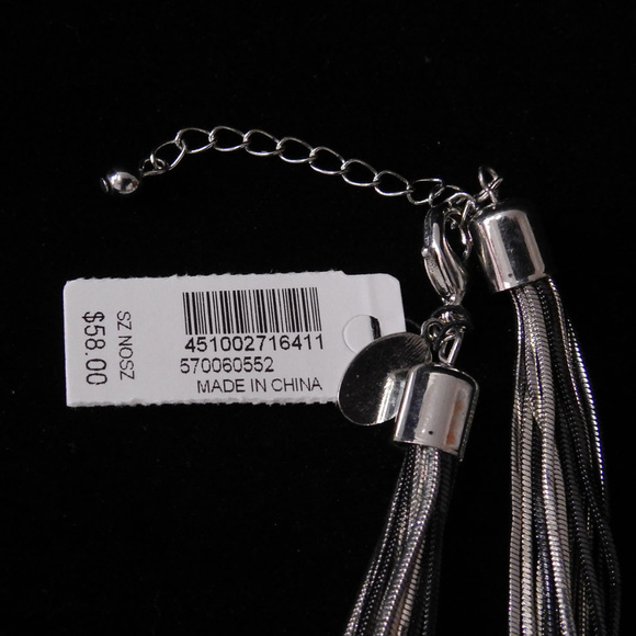 NWT silver and grey long necklace, AWESOME WHBMN18 - Picture 2 of 5