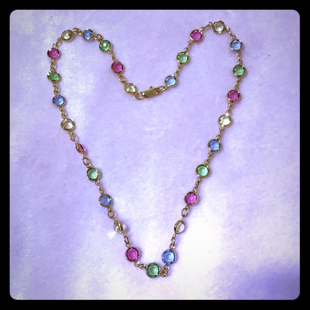14K gold & Swarovski Christal stone necklaces!