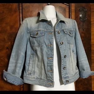 Banana Republic Stone Wash Cropped Jean Jacket