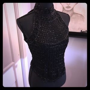 Sexy black beaded/embellished sleeveless top 🔥🖤