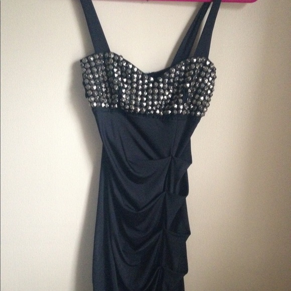 Cristina Gold Studded Body Con Dress Sz S NWOT - Picture 1 of 5