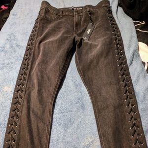 Black Side Lace-Up Jeggings