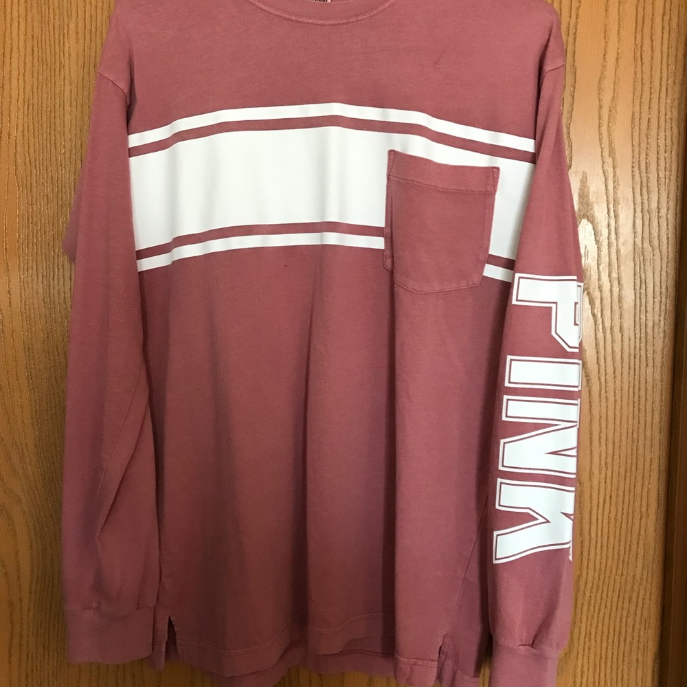 PINK Long Sleeve Campus Tee