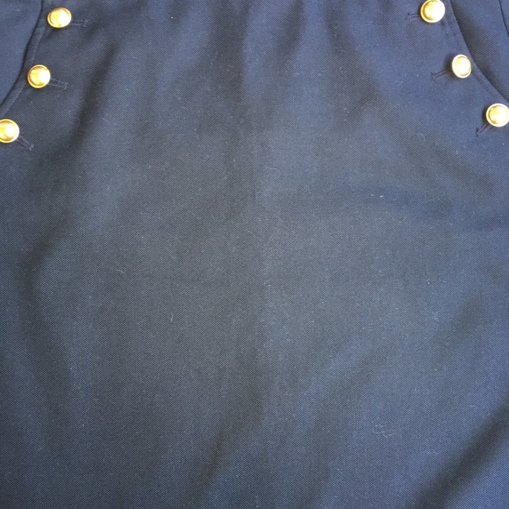 Loft Black Skirt with gold buttons on side pockets