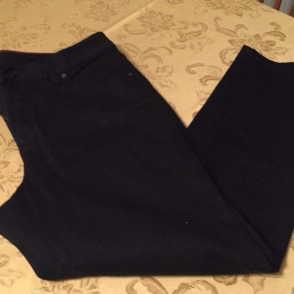Black straight leg jeans