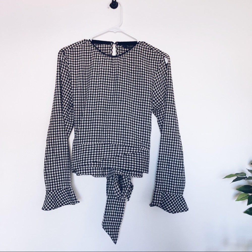 Gingham top with tie back or front strap