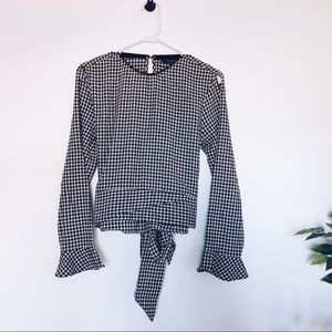 Gingham top with tie back or front strap