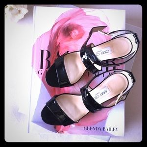 NIB JIMMY CHOO Chiara Patent Wedge Sandals, 36.5