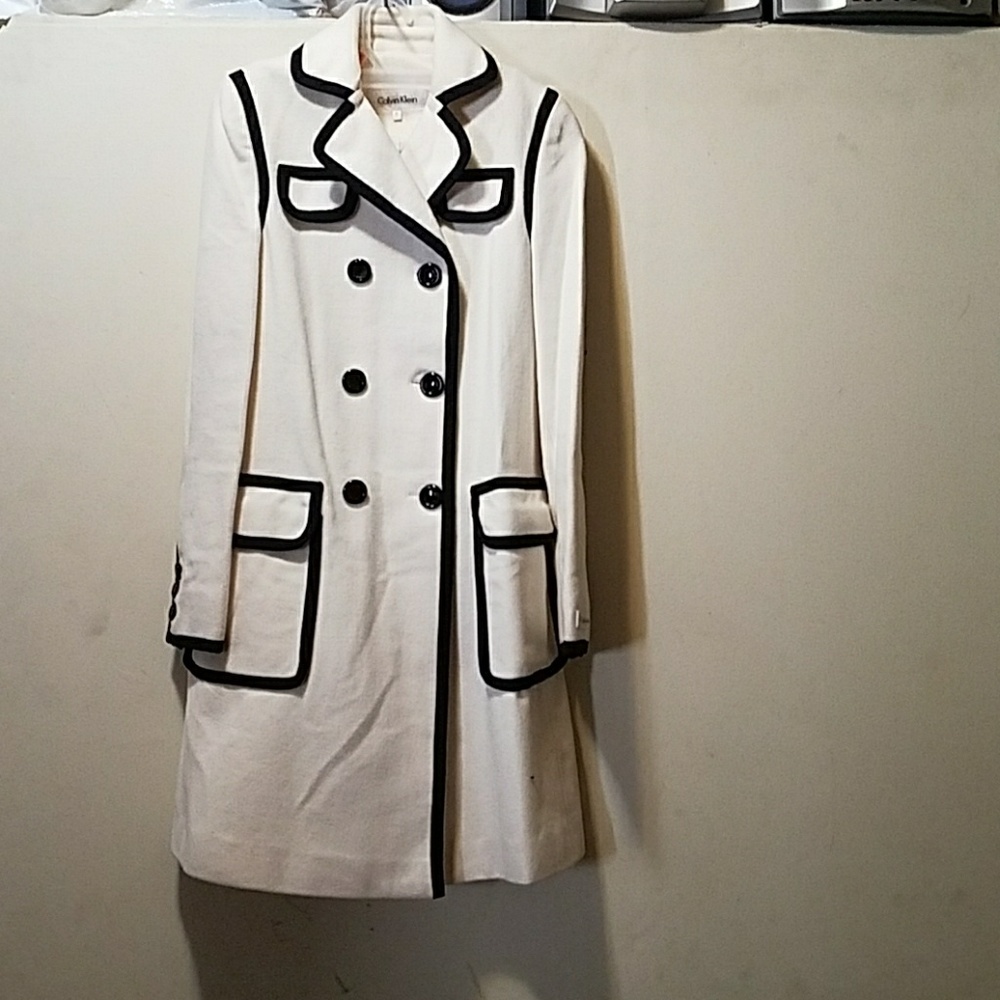 Calvin Klein Ivory wool coat