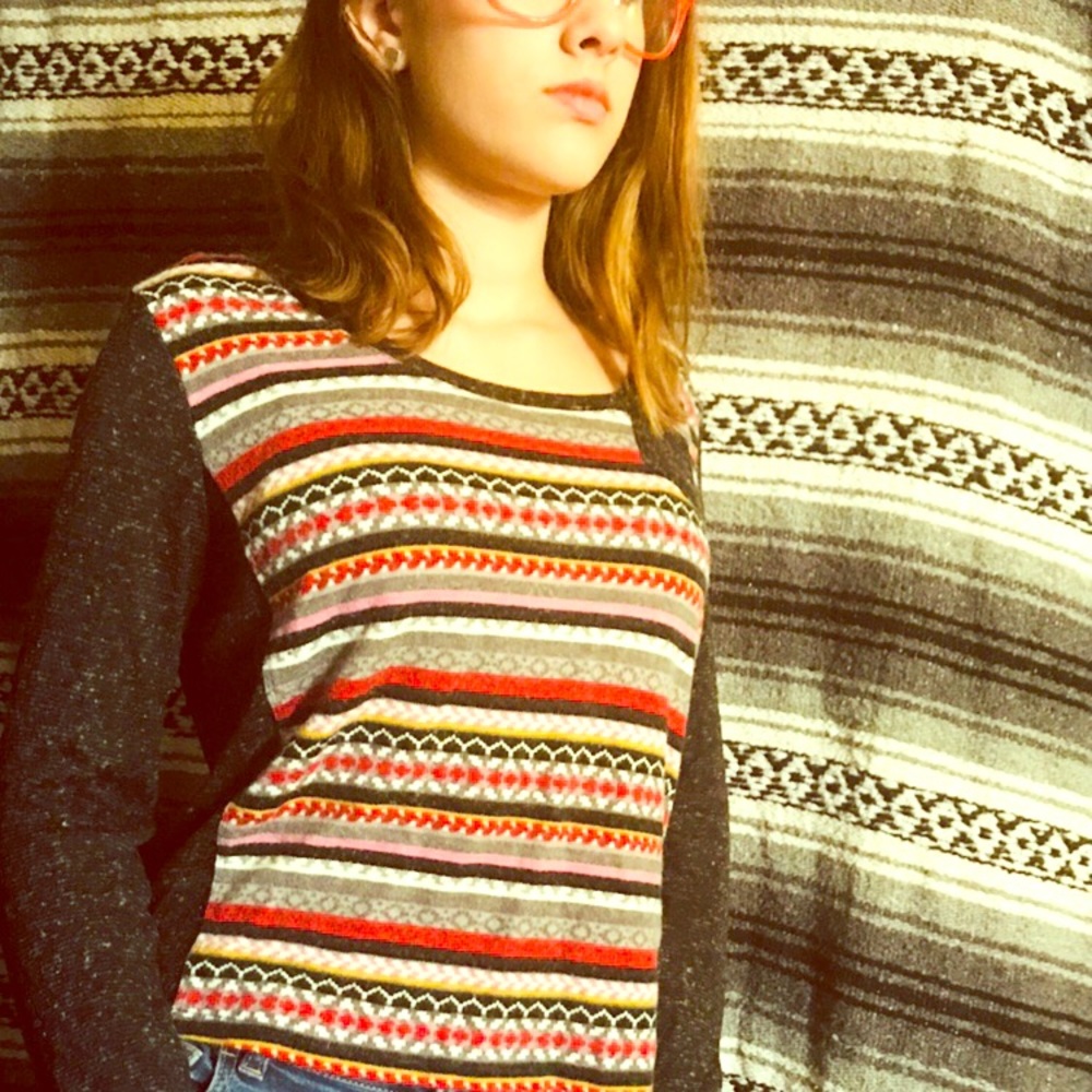 Cozy multicolor sweater.