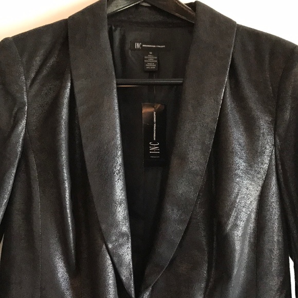 Black shimmer INC Macy's blazer. - Picture 3 of 8