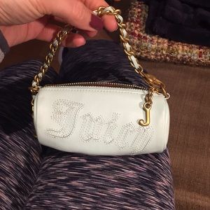 Juicy Couture coin purse—light blue w/ gold chain