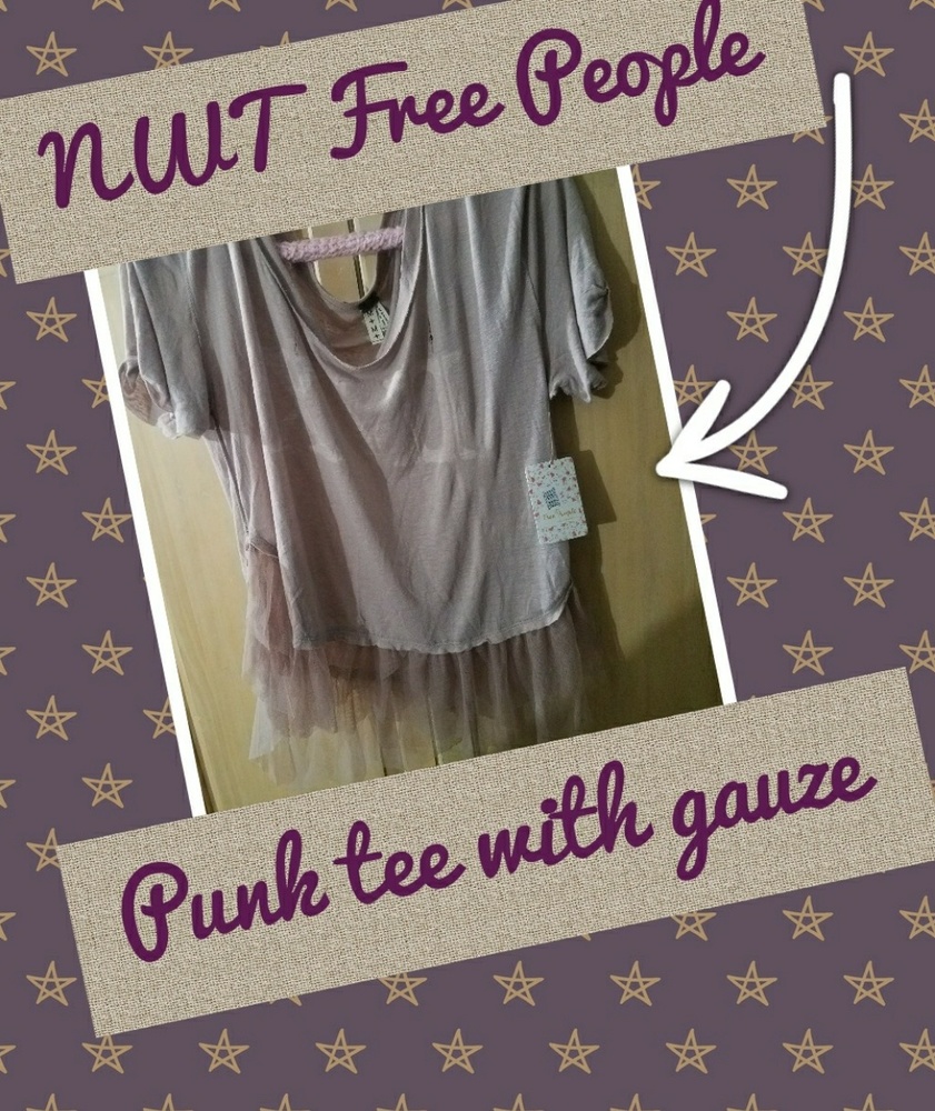 Free People Punk tee w/gauze ruffle tool