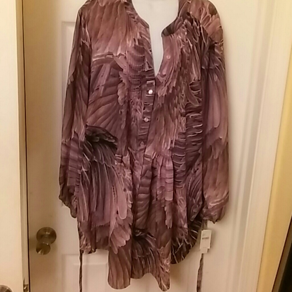 Melissa McCarthy Mauve Button down blouse