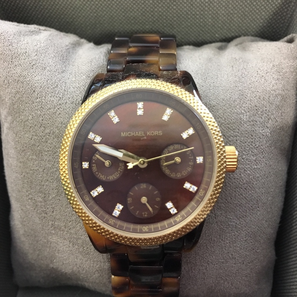 Michael Kors brown tortoise shell women’s watch