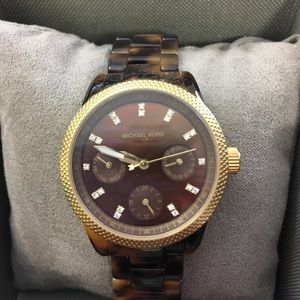 Michael Kors brown tortoise shell women’s watch