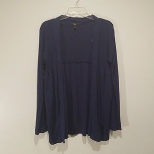 Aqua Navy Blue Long Sleeve Cardigan