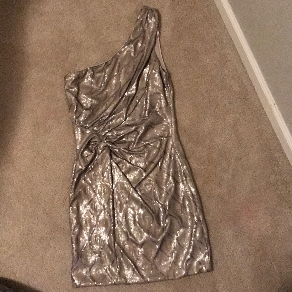 One shoulder sequin dress