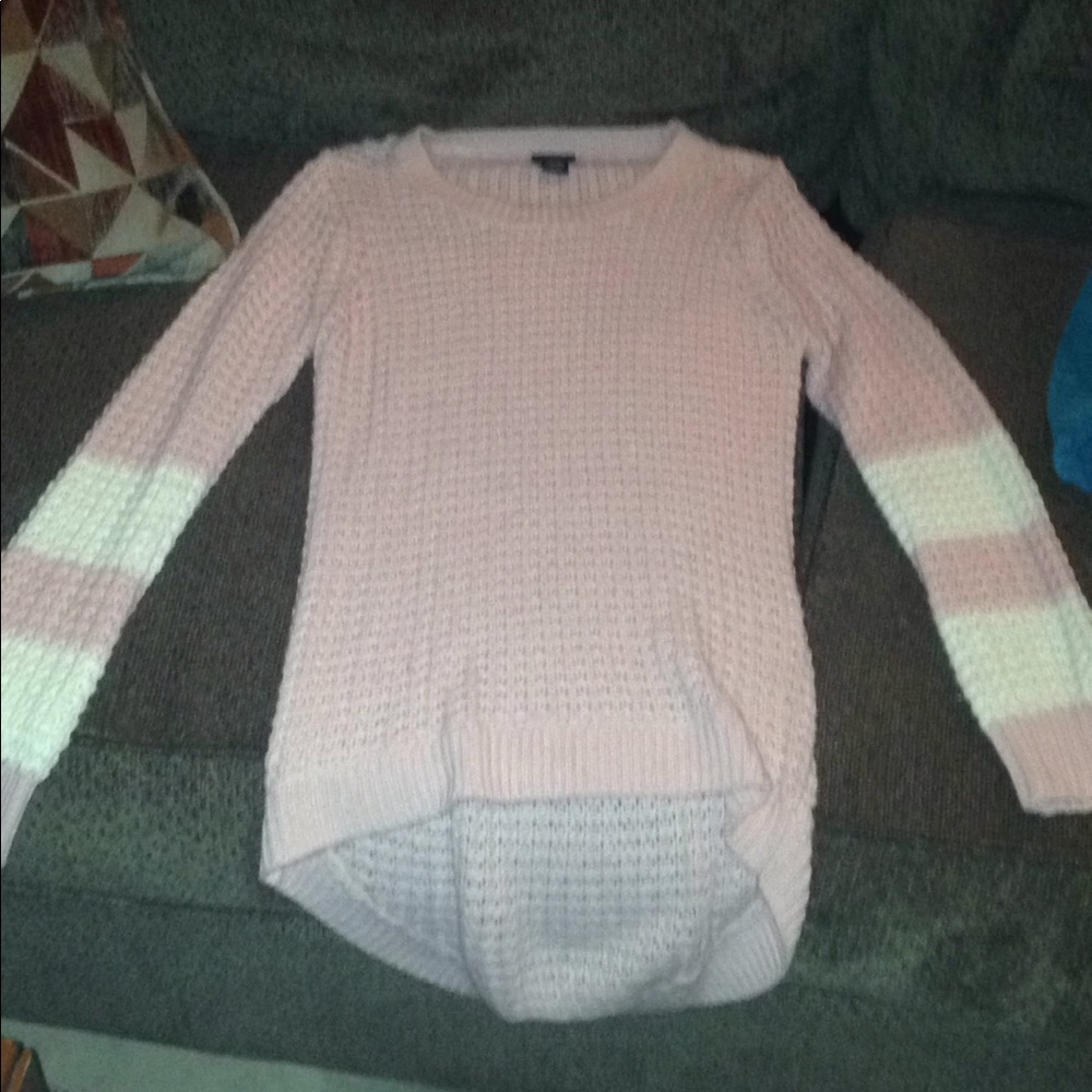 Pink and white sweater