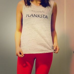 Club Pilates Workout Tank (white & gray)