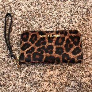 Cheetah Michael Kors wrist wallet