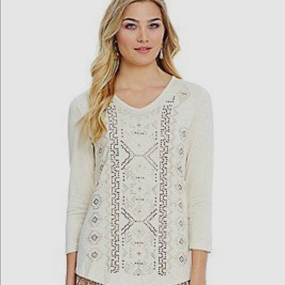 Reba Vintage Blues Almond top