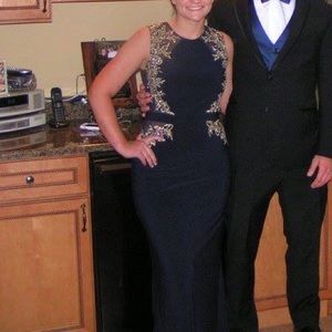 Dark blue prom dress