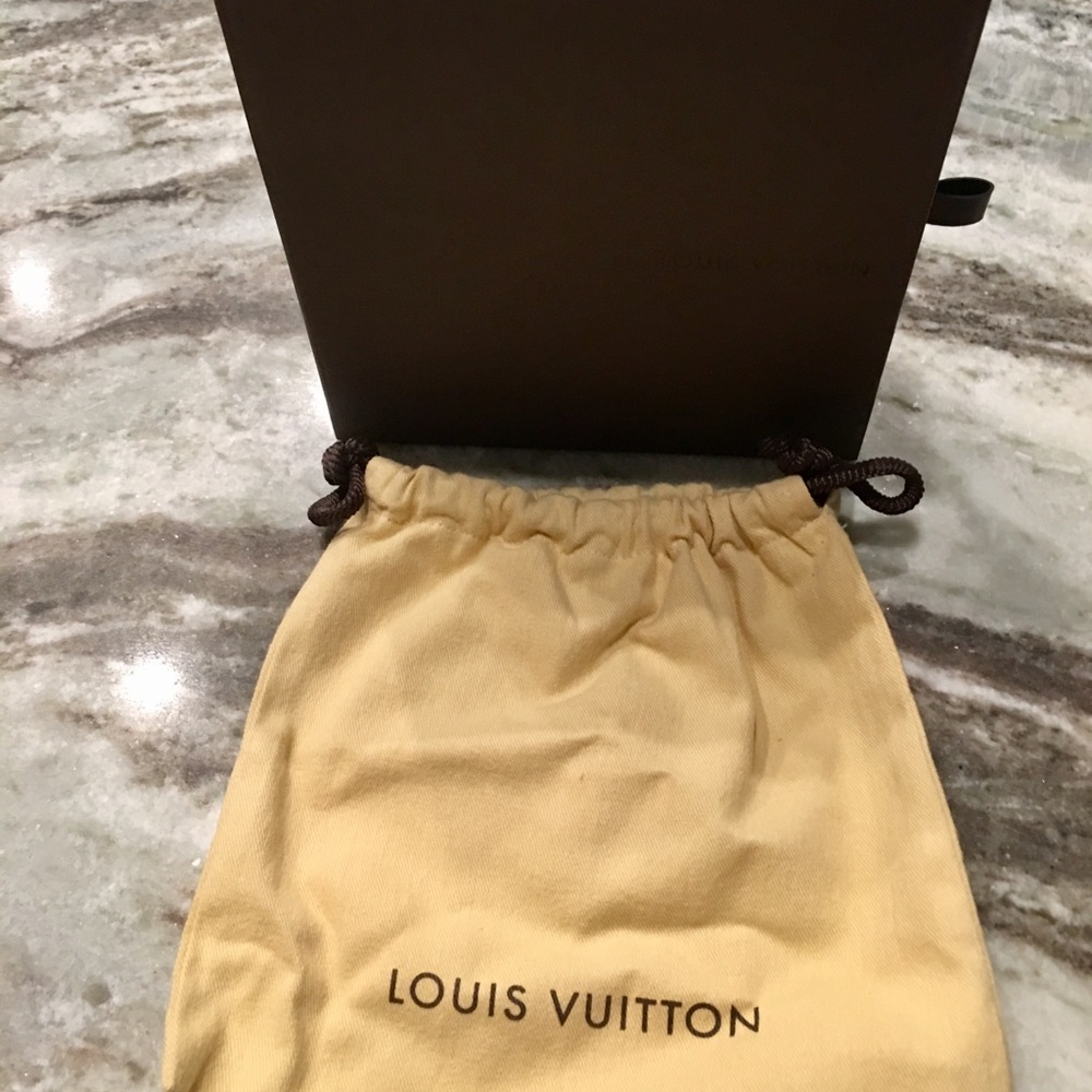 Louis Vuitton large wallet size box and dust bag.