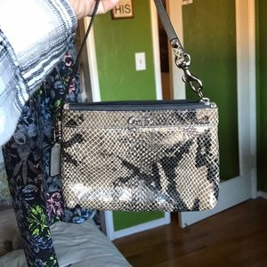 Coach snakeskin wristlet!