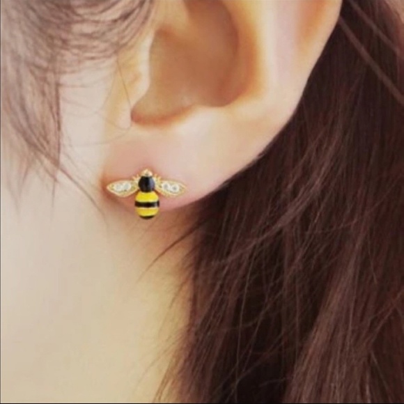 LAST 1! Pink and Purple Bee Earrings - Picture 2 of 2