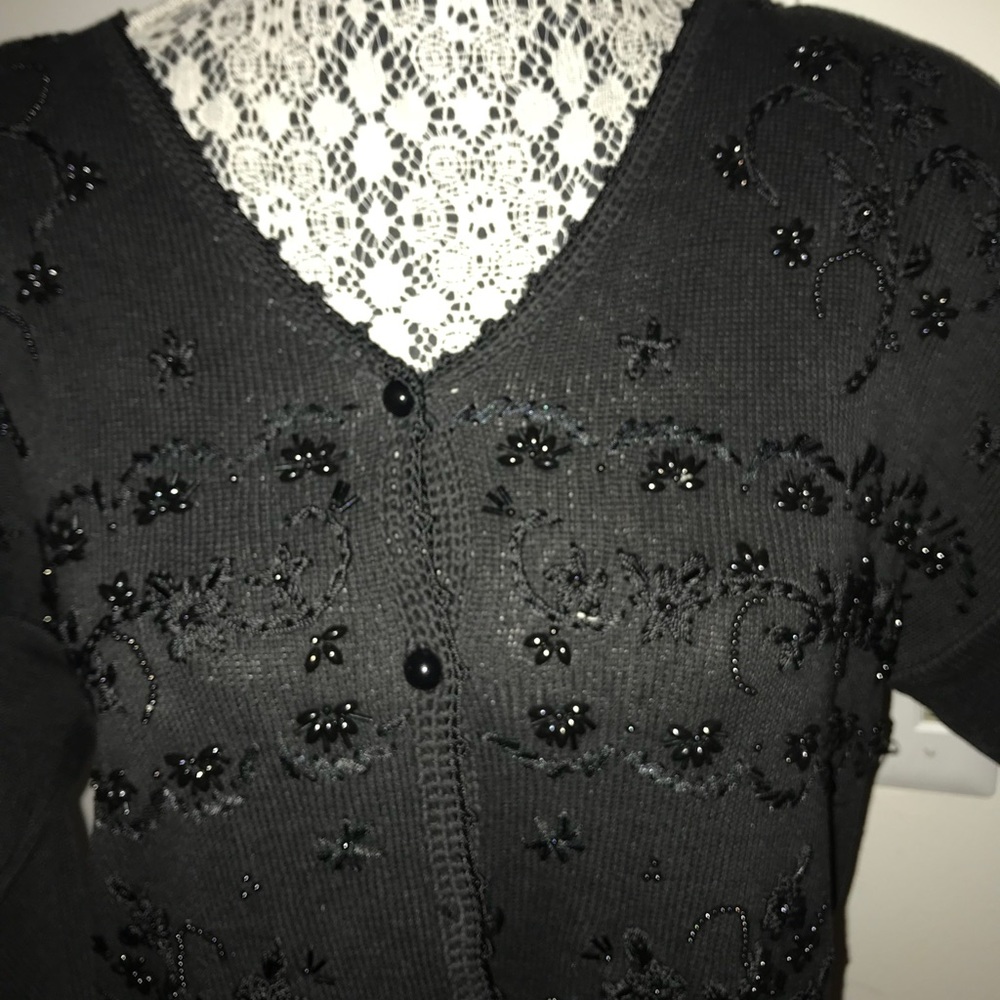 Black Beaded Sweater