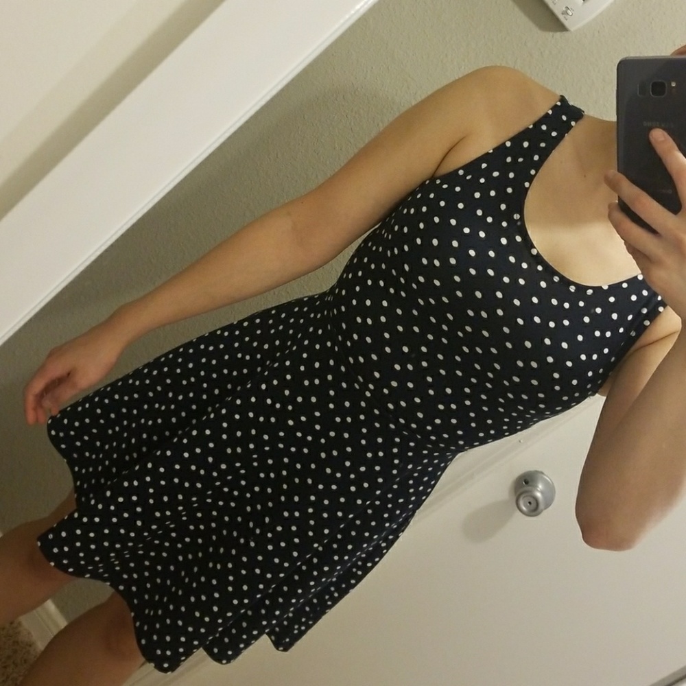 Polka dot fit and flare dress