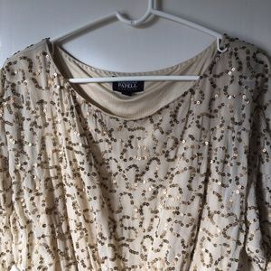 New Adrianna Papell Gold Bead Short Dress size 8