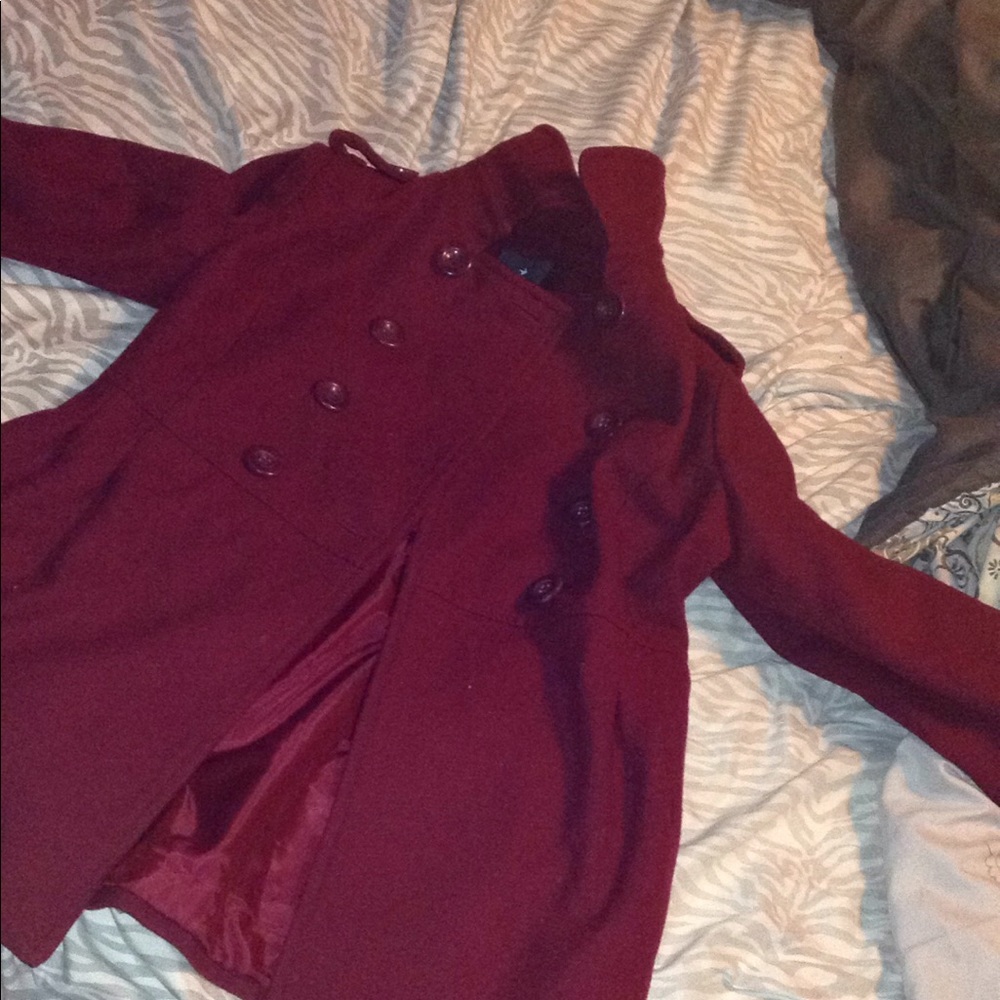 Red Button Up Coat