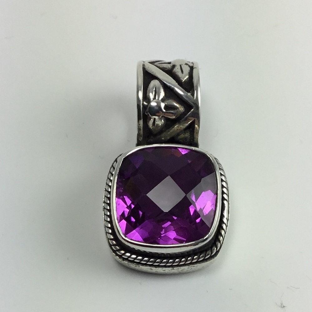 Amethyst sterling pendant