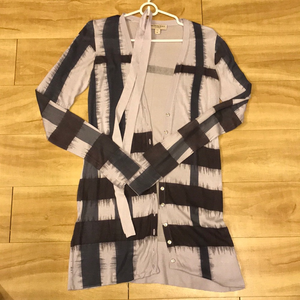 Burberry lavender size Medium cardigan with belt