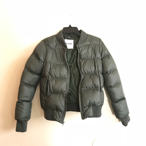 BB Dakota Jackets & Blazers - BB Dakota Green Puffer Jacket