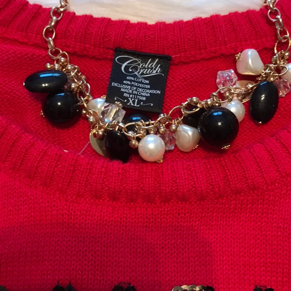 ⚠️ Last chance item (24hrs) NWOT Plus Size Red Black Sequin Christmas Sweater - Picture 3 of 3