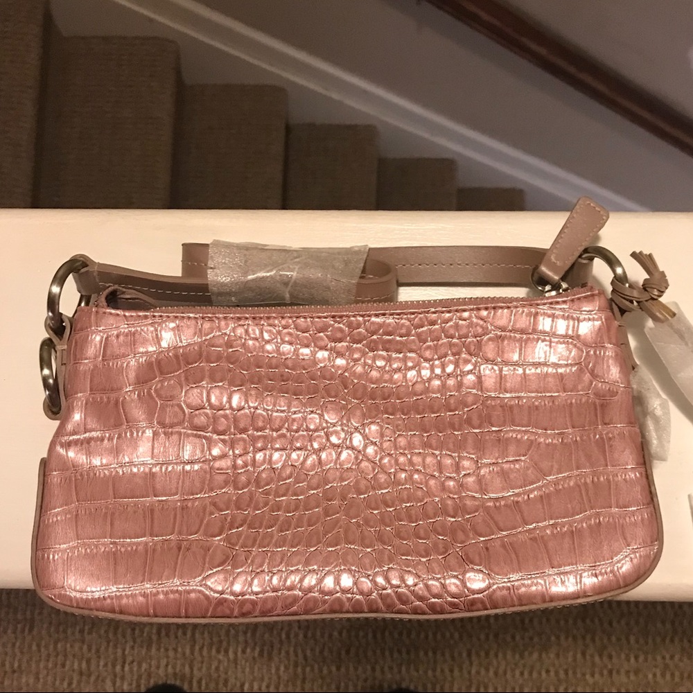 BCBGirls pink snakeskin like purse