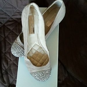 Microsuede Taupe Ballet Shoes